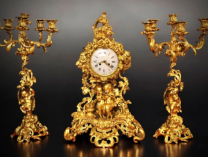 Đồng hồ để bàn châu Âu Rococo/Baroque Pháp