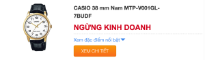 Đồng hồ CASIO 38 mm Nam MTP‑V001GL‑7BUDF