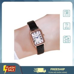 Đồng hồ nữ mặt vuông GEDI dây da đen – Cổ điển & sang trọng